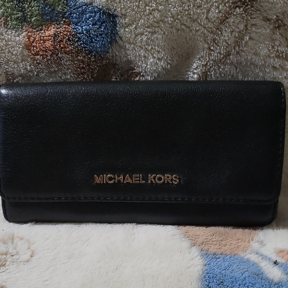 Michael Kors Black Leather Clutch